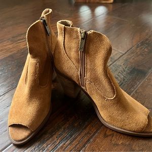 Brown Suede Peep Heels - Never Worn